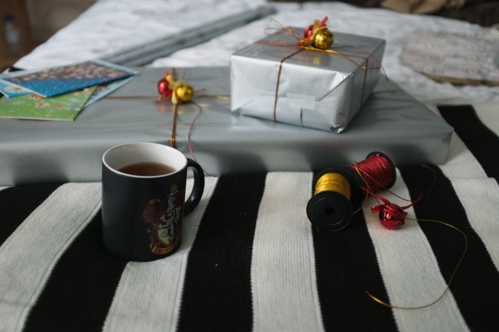 gift wrapping and tea. 