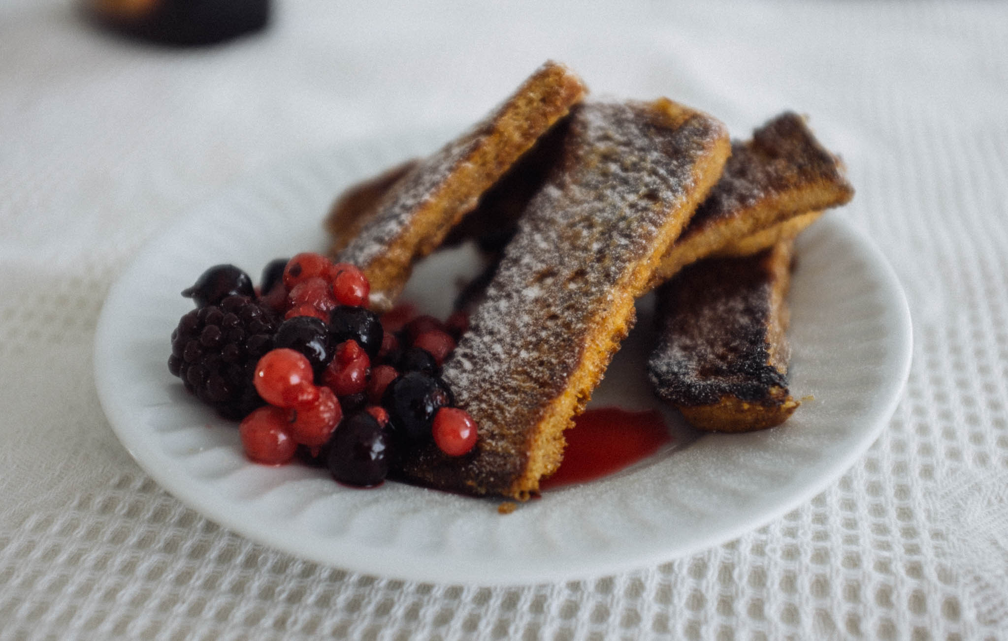 French toast and red berries.