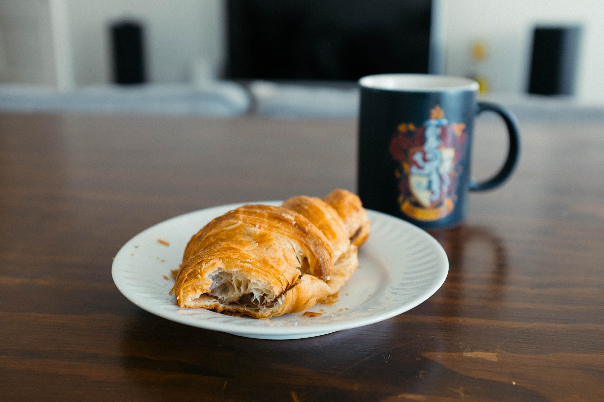 French croissant with nutella, yum.